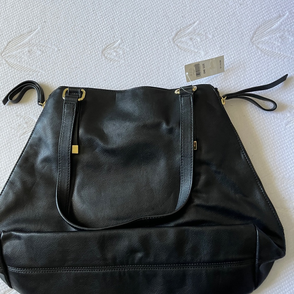 NWT Banana Republic black leather bag.